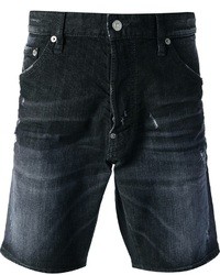 Мужские черные джинсовые шорты от DSquared