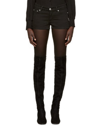 Женские черные джинсовые шорты от Versus