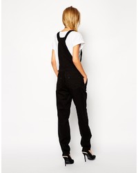 Черные джинсовые штаны-комбинезон от Asos