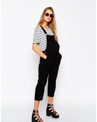 Черные джинсовые штаны-комбинезон от Asos