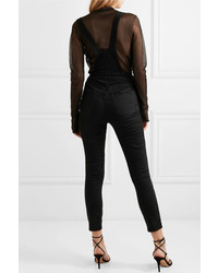 Черные джинсовые штаны-комбинезон от 3x1