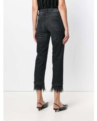 Женские черные джинсы c бахромой от Cambio