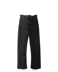 Женские черные джинсы c бахромой от Monse