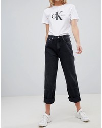 Черные джинсы-бойфренды от Calvin Klein Jeans