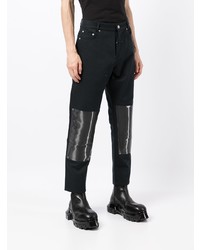 Мужские черные джинсы в стиле пэчворк от Zilver