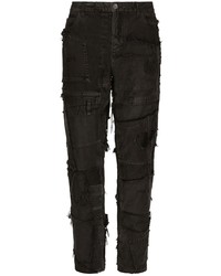 Мужские черные джинсы в стиле пэчворк от Dolce & Gabbana