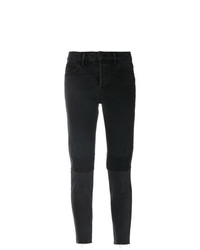 Женские черные джинсы в стиле пэчворк от Helmut Lang