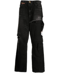 Мужские черные джинсы в стиле пэчворк от Maison Mihara Yasuhiro
