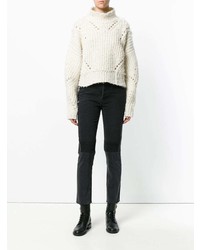 Женские черные джинсы в стиле пэчворк от Helmut Lang