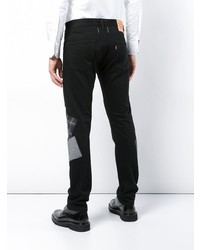 Мужские черные джинсы в стиле пэчворк от Junya Watanabe