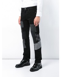 Мужские черные джинсы в стиле пэчворк от Junya Watanabe
