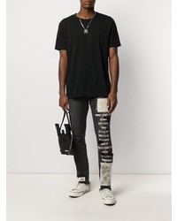 Мужские черные джинсы в стиле пэчворк от VAL KRISTOPHE