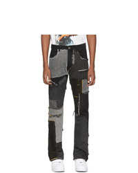 Мужские черные джинсы в стиле пэчворк от Who Decides War by MRDR BRVDO