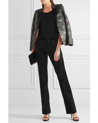 Черные джинсы-клеш от Saint Laurent