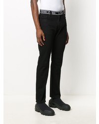 Мужские черные джинсы с вышивкой от Fendi