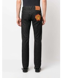 Мужские черные джинсы с вышивкой от Versace