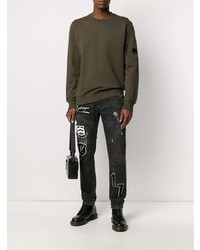 Мужские черные джинсы с вышивкой от Hydrogen