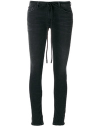 Женские черные джинсы с вышивкой от Off-White
