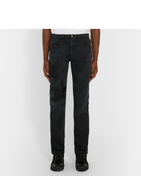 Мужские черные джинсы с вышивкой от Gucci