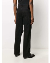 Мужские черные джинсы с вышивкой от Raf Simons