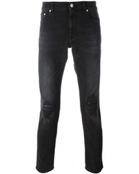 Мужские черные джинсы с вышивкой от Versus