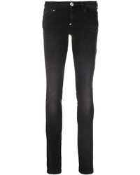 Женские черные джинсы с пайетками от Philipp Plein