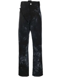 Мужские черные джинсы с принтом тай-дай от AFFIX