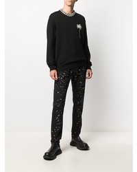 Мужские черные джинсы с принтом от Palm Angels