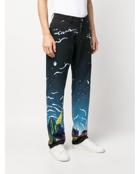 Мужские черные джинсы с принтом от Casablanca