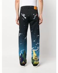 Мужские черные джинсы с принтом от Casablanca