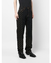 Мужские черные джинсы с принтом от Marine Serre