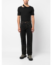Мужские черные джинсы с принтом от Marine Serre