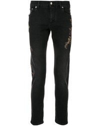 Мужские черные джинсы с принтом от Dolce & Gabbana