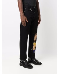 Мужские черные джинсы с принтом от Études