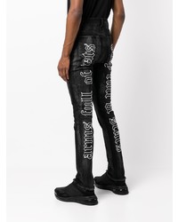 Мужские черные джинсы с принтом от Haculla