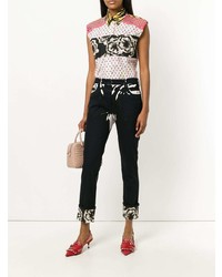 Женские черные джинсы с принтом от Prada