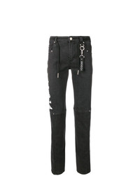 Мужские черные джинсы с принтом от Icosae