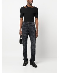 Мужские черные джинсы с принтом от Versace