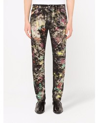 Мужские черные джинсы с принтом от Dolce & Gabbana