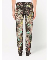 Мужские черные джинсы с принтом от Dolce & Gabbana