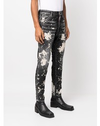 Мужские черные джинсы с принтом от DSQUARED2