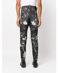 Мужские черные джинсы с принтом от DSQUARED2