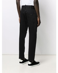 Мужские черные джинсы с принтом от Emporio Armani