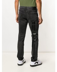 Мужские черные джинсы с принтом от RtA