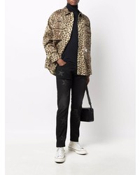 Мужские черные джинсы с принтом от John Richmond