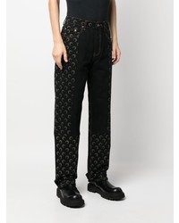 Мужские черные джинсы с принтом от Marine Serre