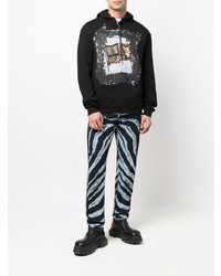 Мужские черные джинсы с принтом от Roberto Cavalli