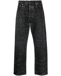 Мужские черные джинсы с принтом от Études