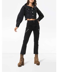 Женские черные джинсы с украшением от Sandy Liang