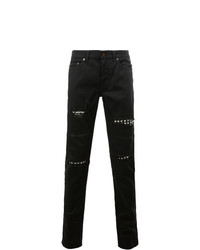 Мужские черные джинсы с шипами от Saint Laurent